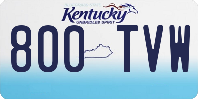 KY license plate 800TVW