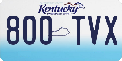 KY license plate 800TVX