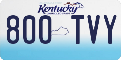 KY license plate 800TVY