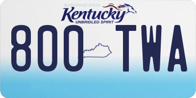 KY license plate 800TWA