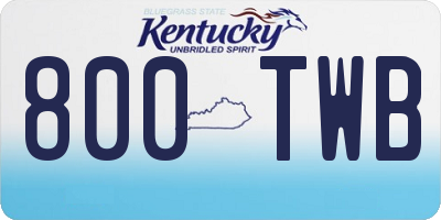 KY license plate 800TWB