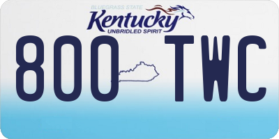 KY license plate 800TWC