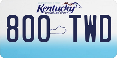 KY license plate 800TWD