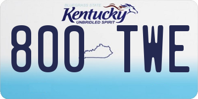 KY license plate 800TWE