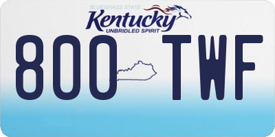 KY license plate 800TWF