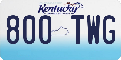KY license plate 800TWG