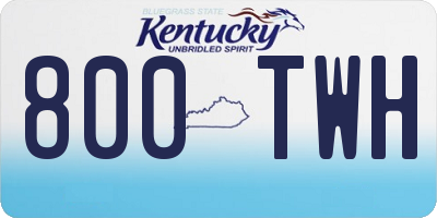 KY license plate 800TWH