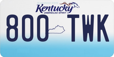 KY license plate 800TWK