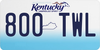 KY license plate 800TWL