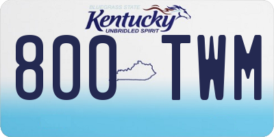 KY license plate 800TWM