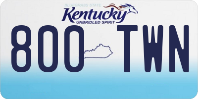 KY license plate 800TWN