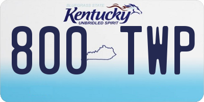 KY license plate 800TWP