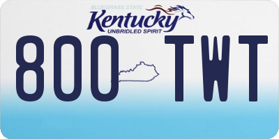 KY license plate 800TWT