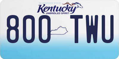 KY license plate 800TWU