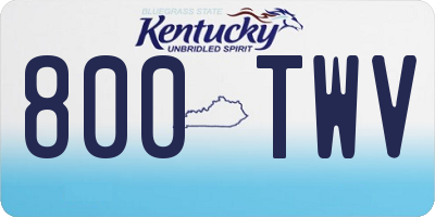 KY license plate 800TWV