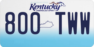 KY license plate 800TWW