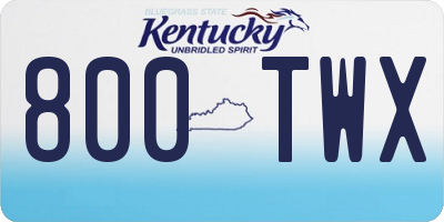 KY license plate 800TWX