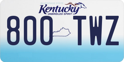 KY license plate 800TWZ