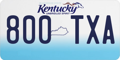 KY license plate 800TXA