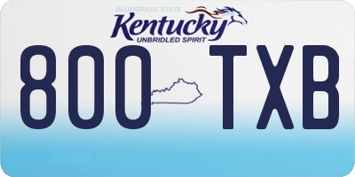 KY license plate 800TXB
