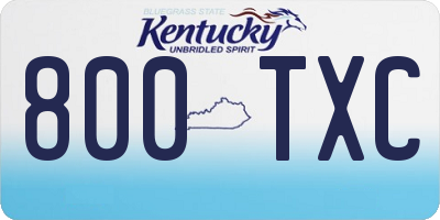 KY license plate 800TXC