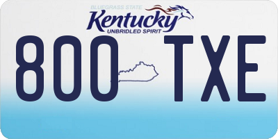 KY license plate 800TXE
