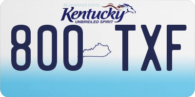 KY license plate 800TXF