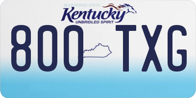 KY license plate 800TXG