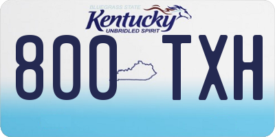 KY license plate 800TXH