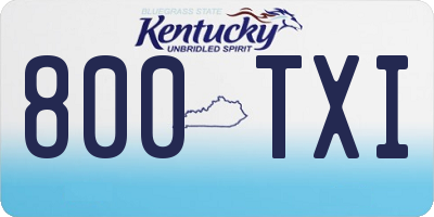 KY license plate 800TXI