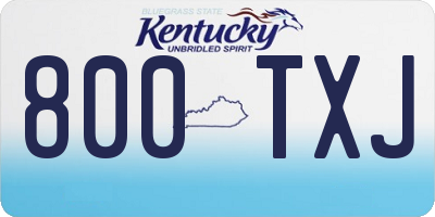 KY license plate 800TXJ