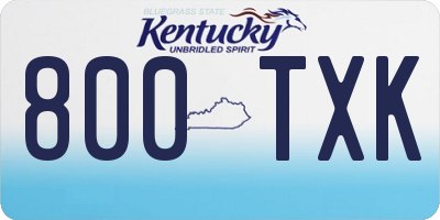 KY license plate 800TXK