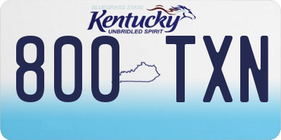 KY license plate 800TXN