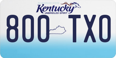 KY license plate 800TXO