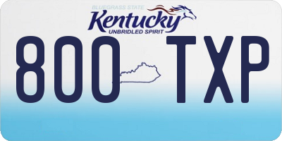 KY license plate 800TXP