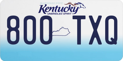 KY license plate 800TXQ