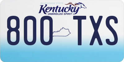 KY license plate 800TXS