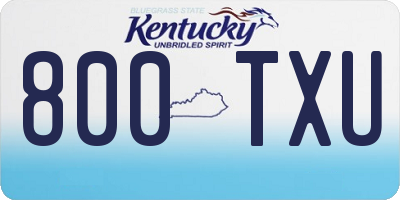 KY license plate 800TXU