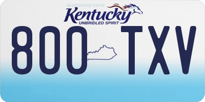 KY license plate 800TXV
