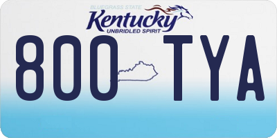 KY license plate 800TYA