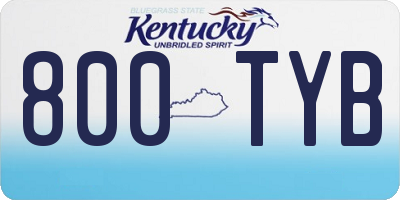 KY license plate 800TYB