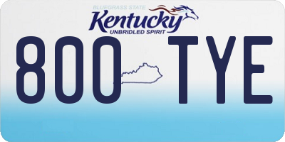 KY license plate 800TYE