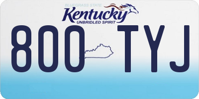 KY license plate 800TYJ