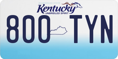 KY license plate 800TYN