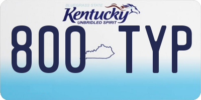 KY license plate 800TYP