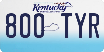 KY license plate 800TYR