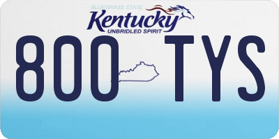KY license plate 800TYS