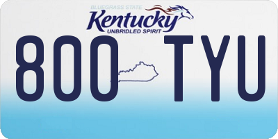 KY license plate 800TYU