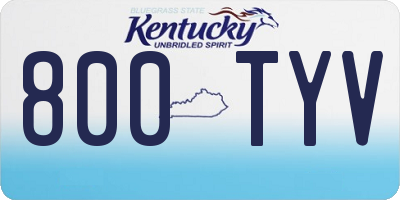 KY license plate 800TYV