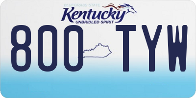 KY license plate 800TYW